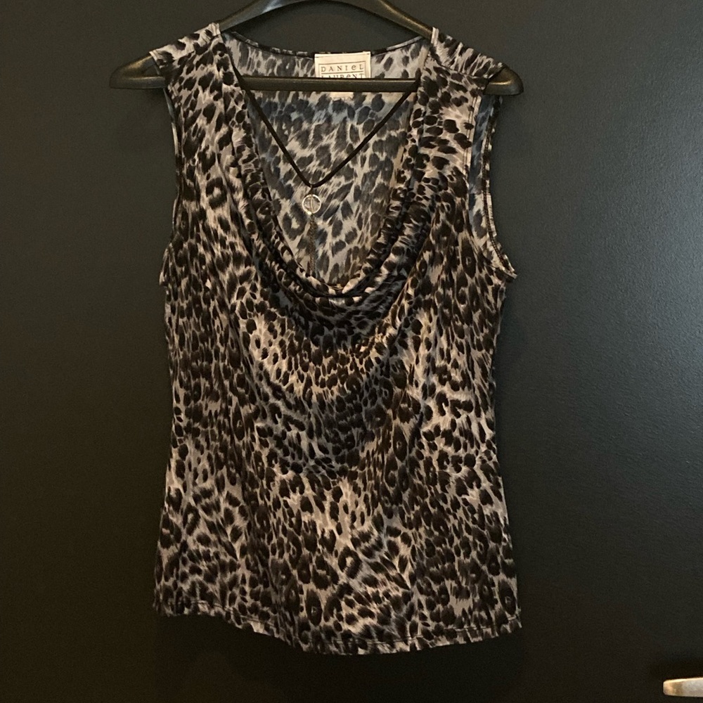 Daniel Laurent Tank Top Blouse Leopard Print